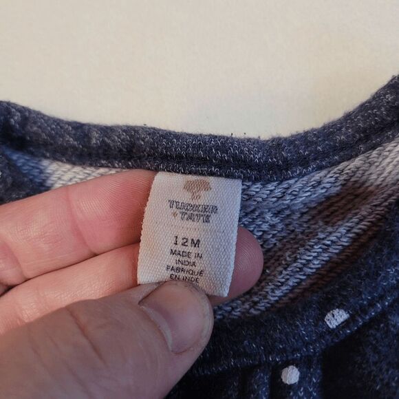 Tucker+Tate Dress Long Sleeve blue polka dot 12 months - Picture 4 of 6